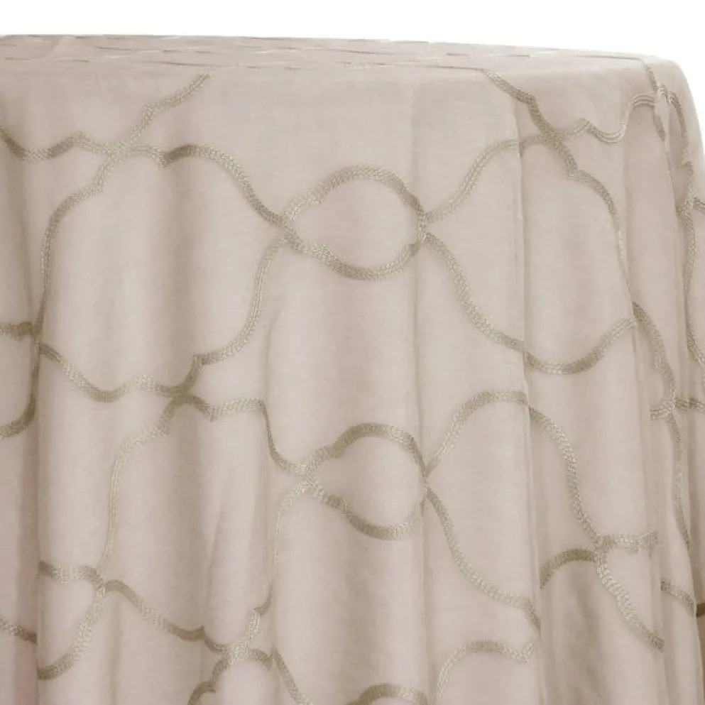 Vertigo Sheer Table Linen in Champagne