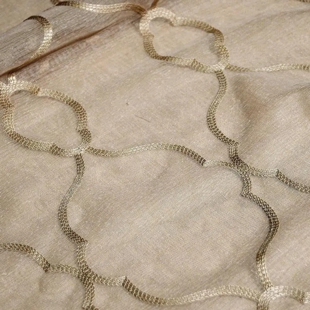 Vertigo Sheer Table Linen in Champagne