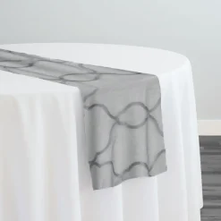 Vertigo Sheer Table Runner in Gray