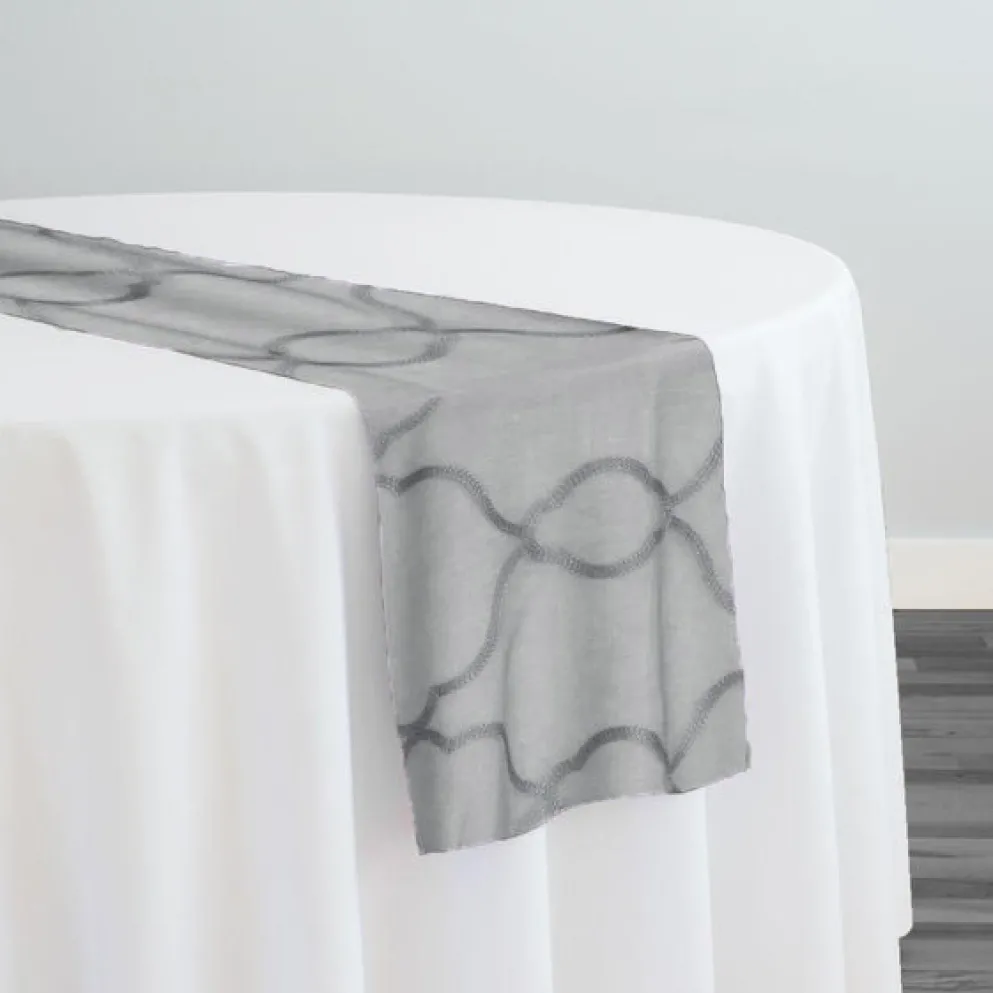 Vertigo Sheer Table Runner in Gray