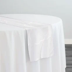 Vertigo Sheer Table Runner in White