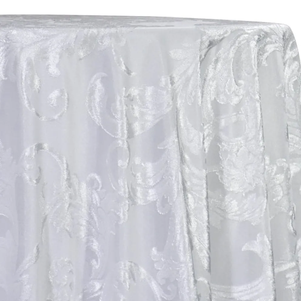 Victorian Jacquard Sheer Table Linen in White