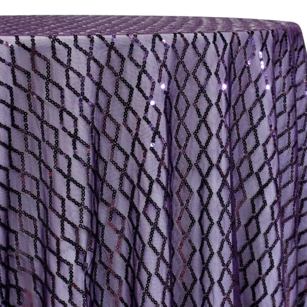 Vortex Sequins Table Linen in Plum