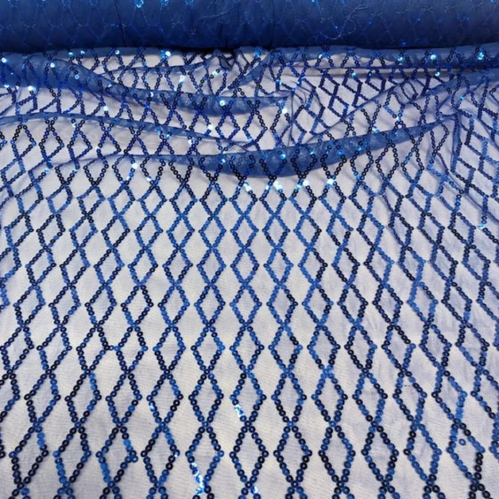 Vortex Sequins Table Linen in Royal