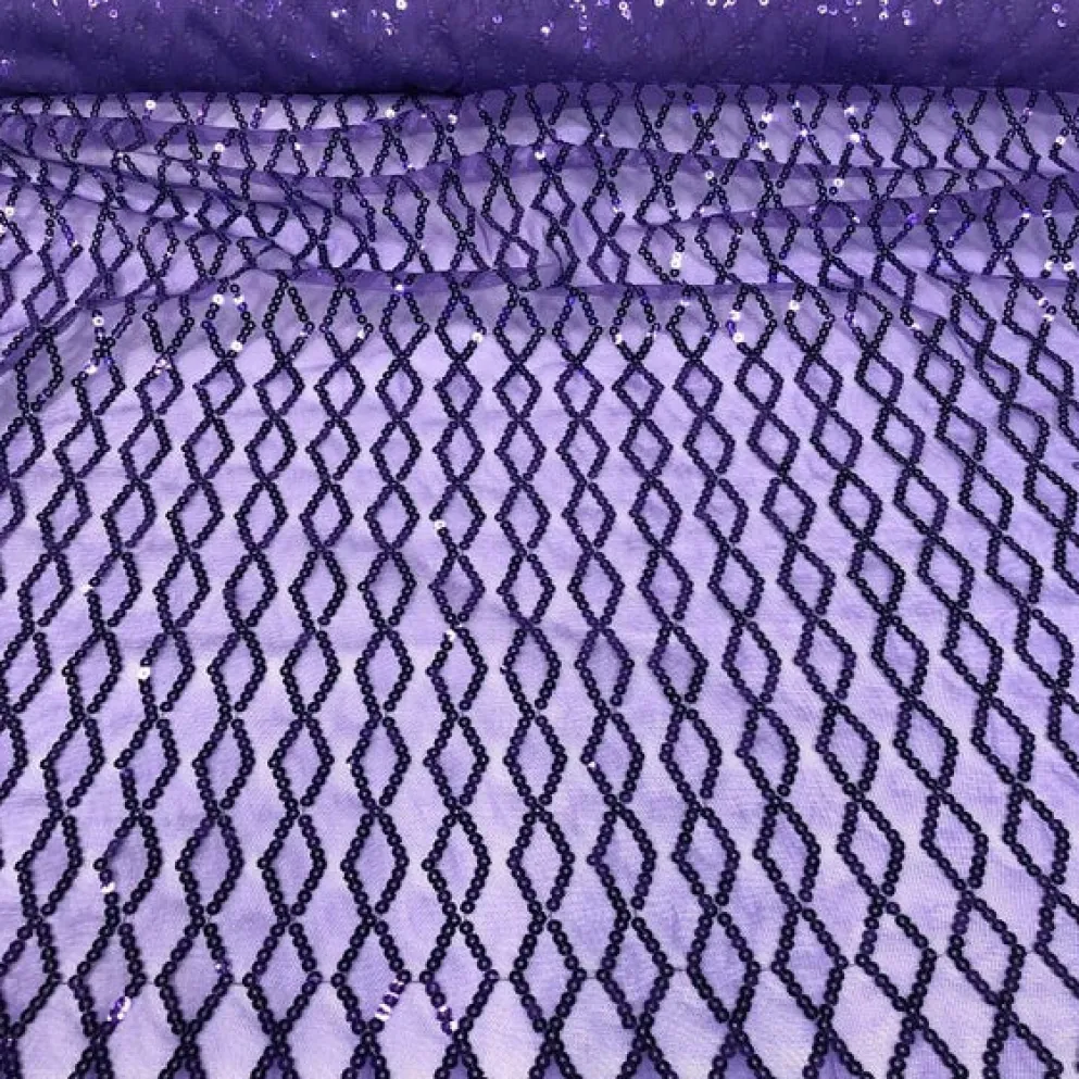 Vortex Sequins Table Runner in Purple