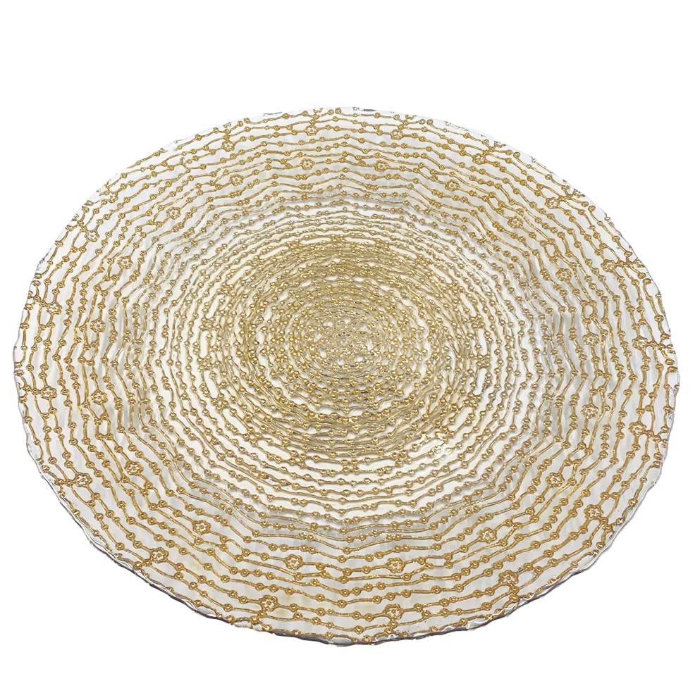 Webbed - Glass Charger Plate in Gold (Item # 0291)