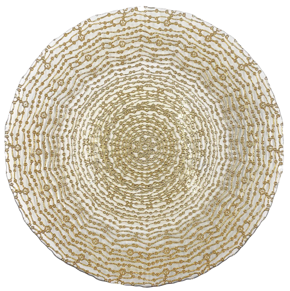 Webbed - Glass Charger Plate in Gold (Item # 0291)
