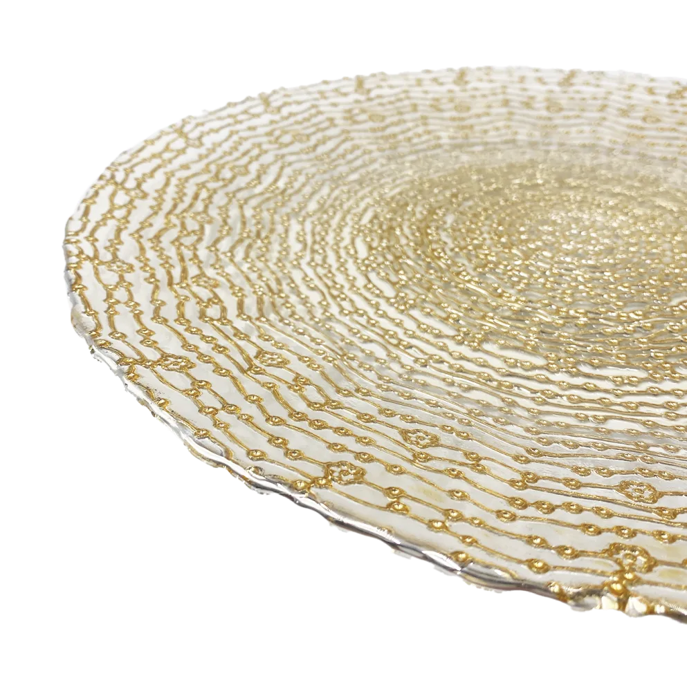 Webbed - Glass Charger Plate in Gold (Item # 0291)