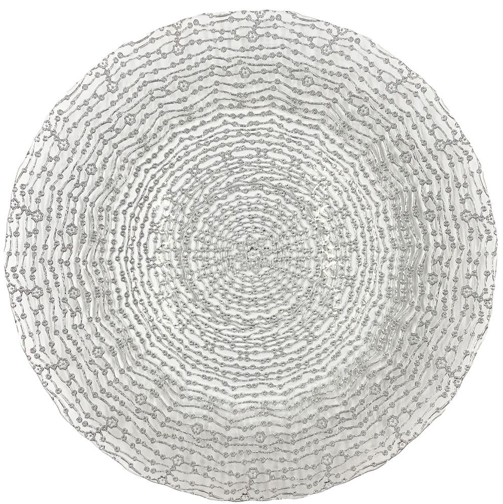 Webbed - Glass Charger Plate in Silver (Item # 0291)