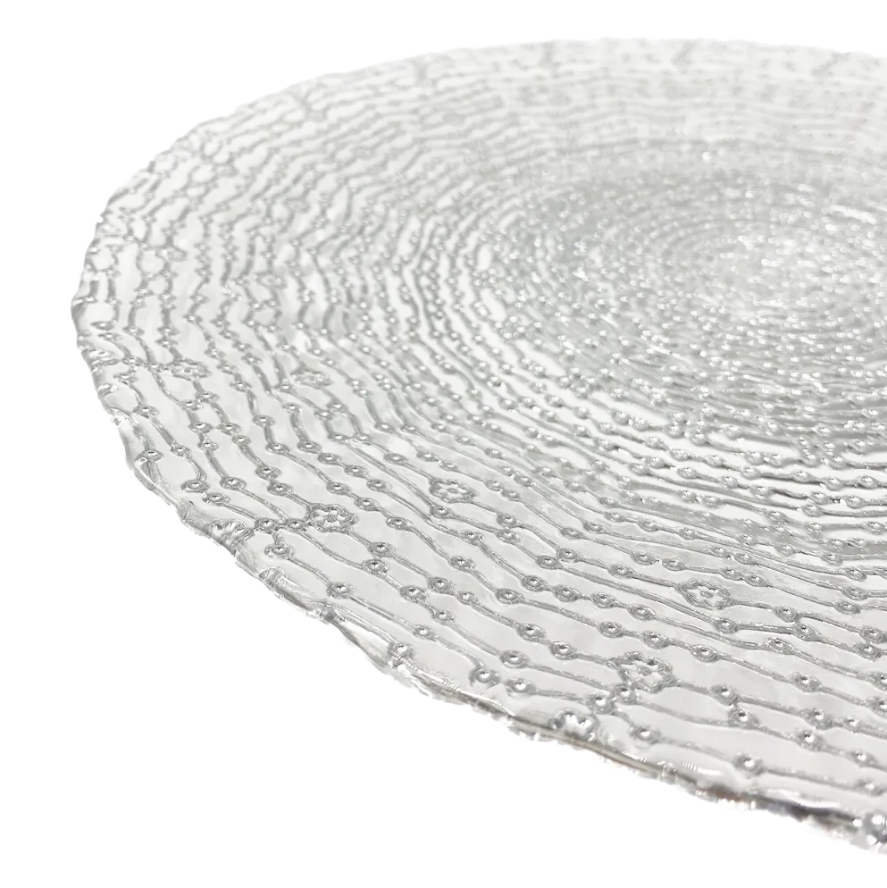 Webbed - Glass Charger Plate in Silver (Item # 0291)