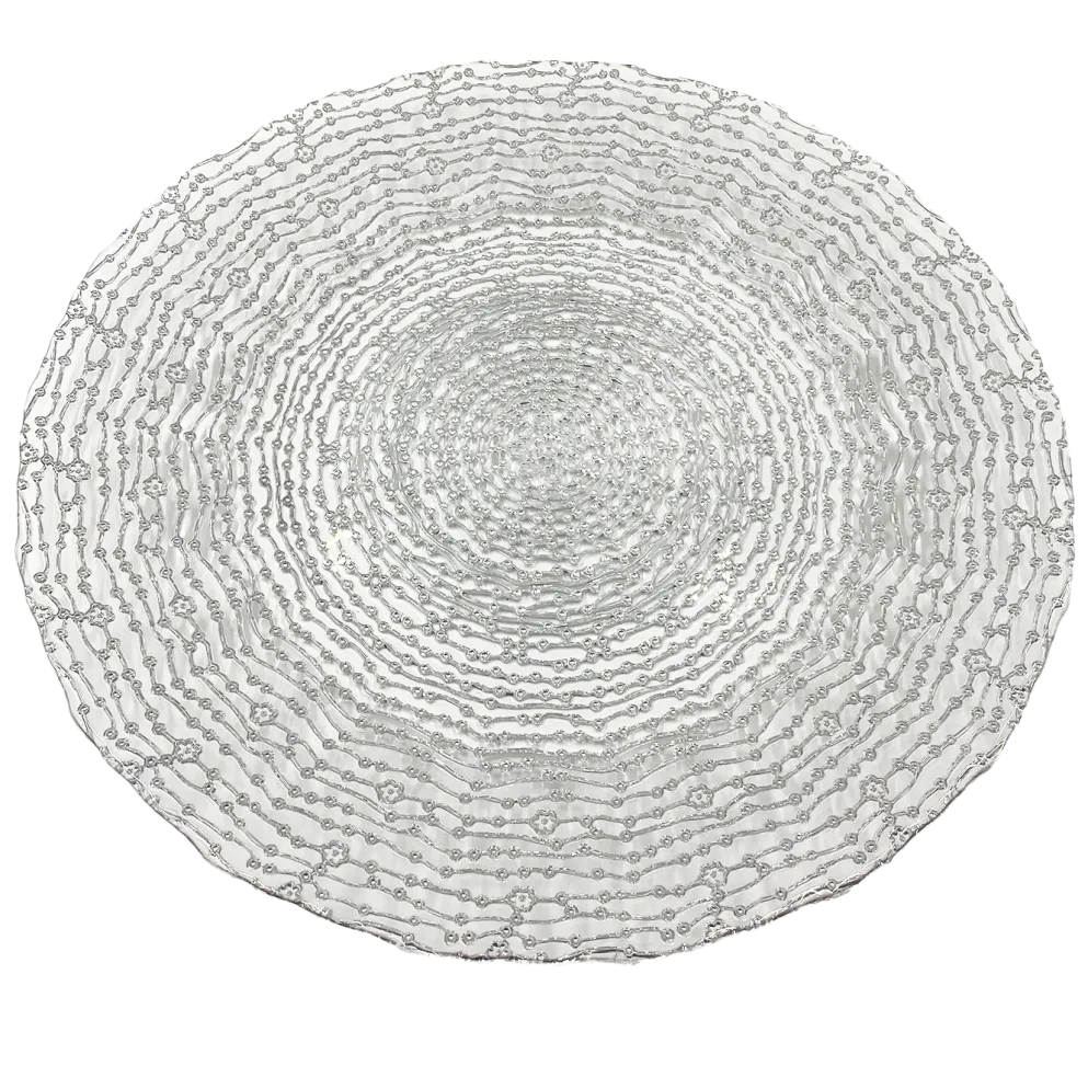 Webbed - Glass Charger Plate in Silver (Item # 0291)