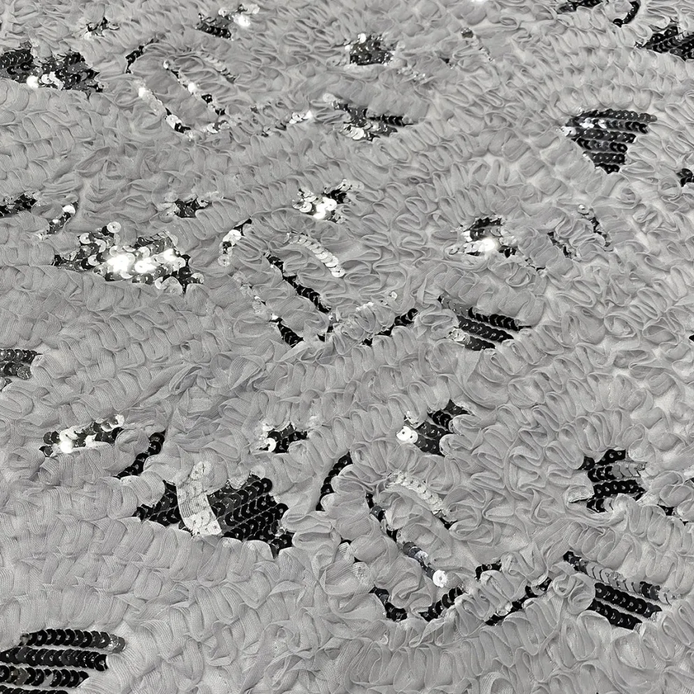 Zenya Sequins Table Linen in Silver