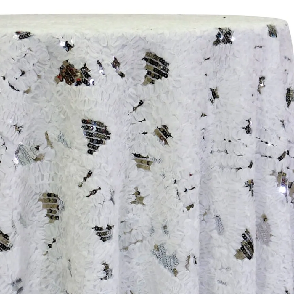 Zenya Sequins Table Linen in White