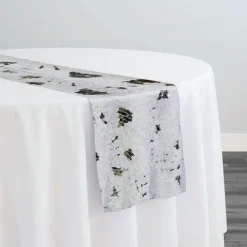 Zenya Sequins Table Runner in White