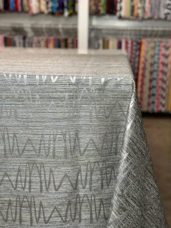 Zion Jacquard Table Linen in Silver