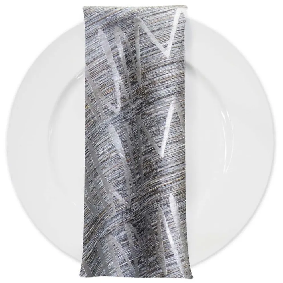 Zion Jacquard Table Napkin in Silver